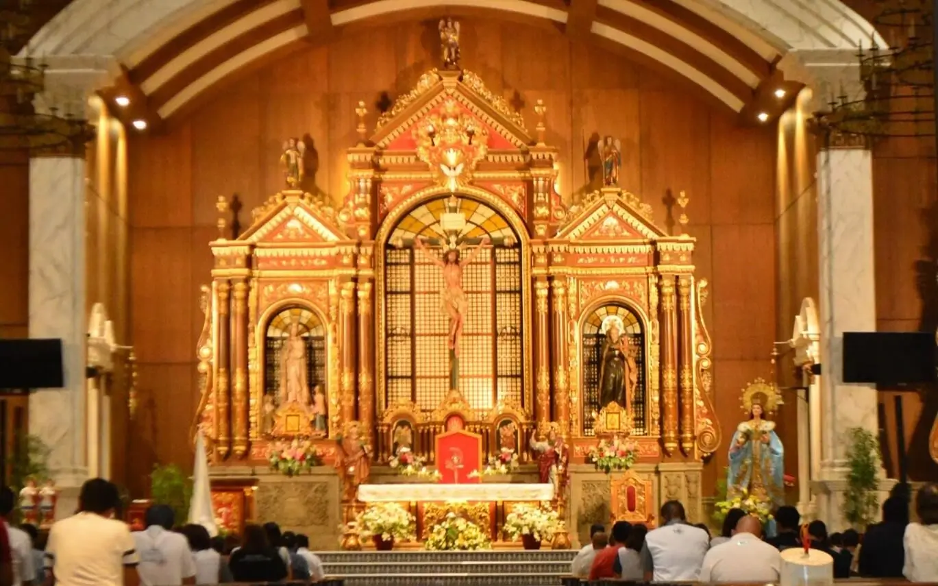 The altar of the parish during a service